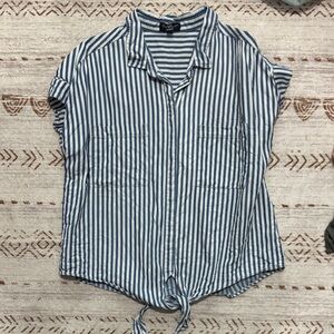 Velvet Heart Blue and White Striped Button Down Shirt